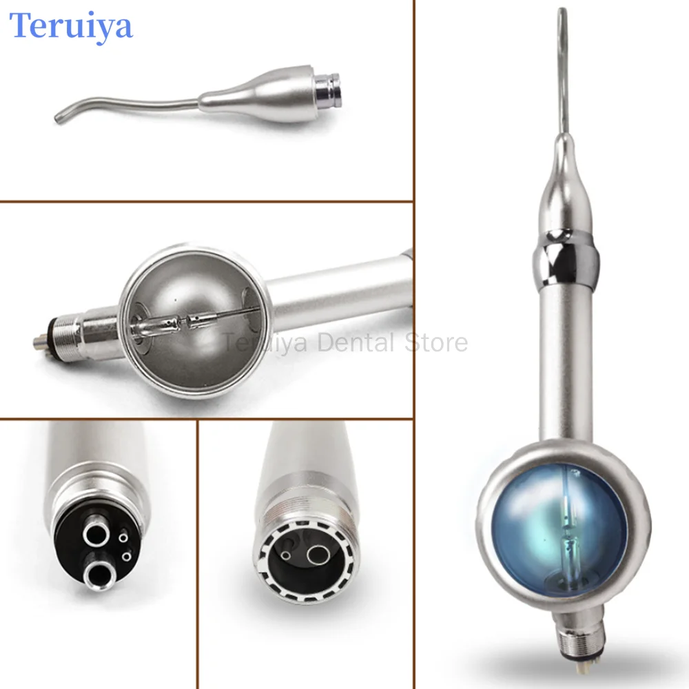 Pistola de chorro de arena Dental Premium, pieza de mano de pulido de aire antisucción, ajuste Universal de 2/4 agujeros, limpieza dental de alta eficiencia