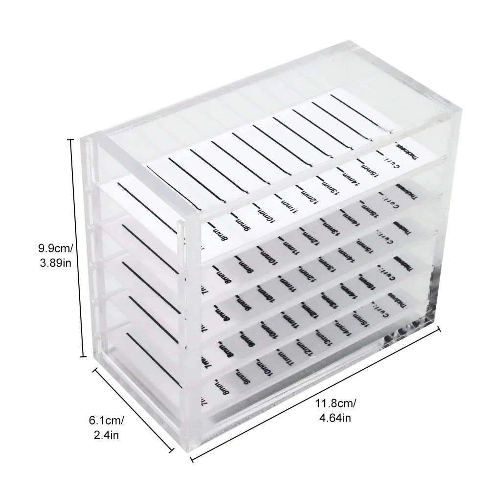 5-Tier Acrylic Lash Organizer Box-Salon-Grade Hygienic Storage Case for False Eyelashes|Travel-Friendly Makeup Artist Essentials