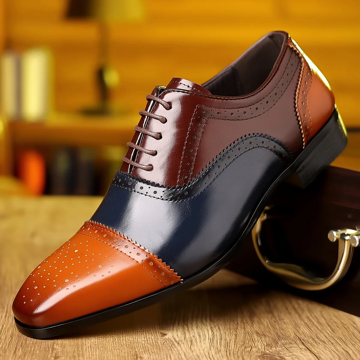 Big Size New Designer Brogue Shoes for Men Spring Autumn Fashion Casual Leather Shoes Carved British Dress Men's Shoe 5