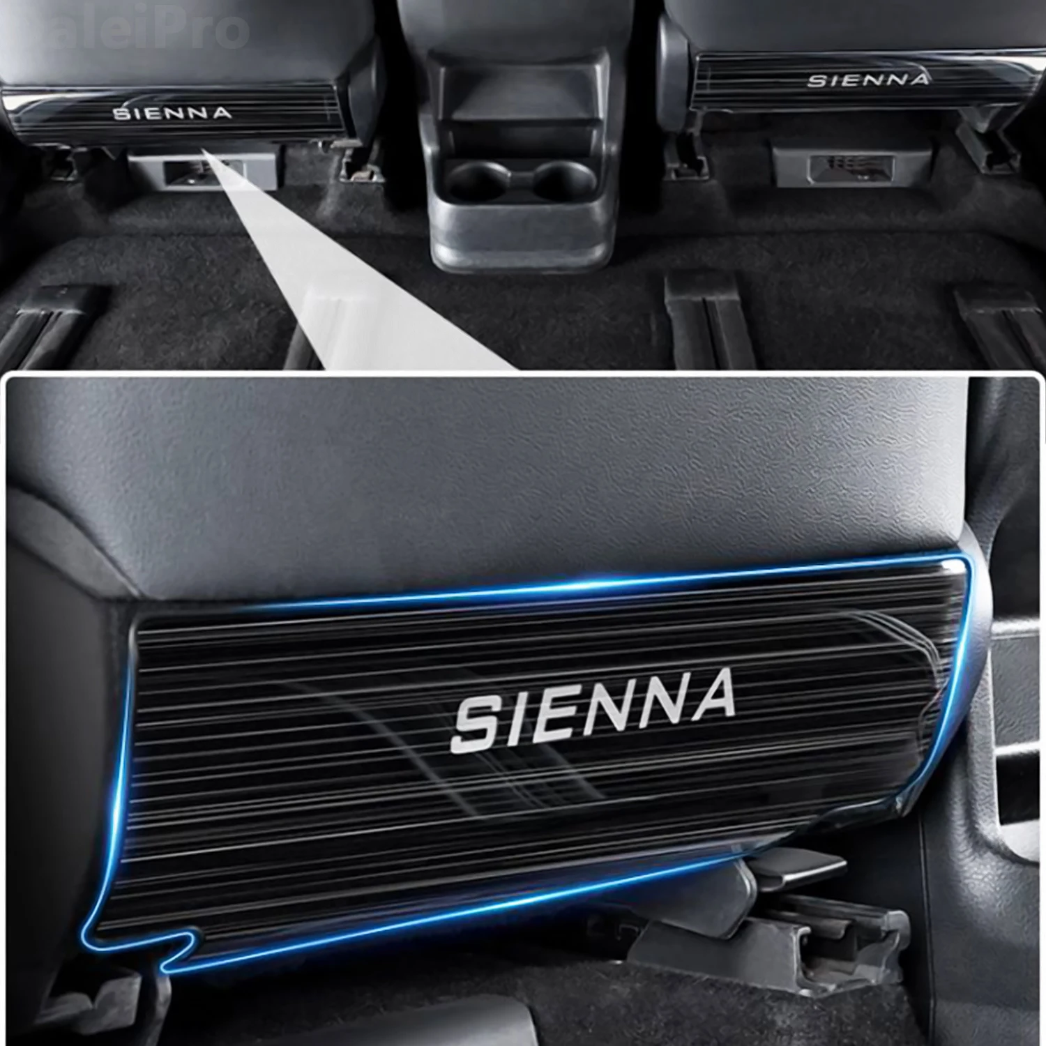 For Toyota Sienna Car BackSeat Anti-Kick Pad Protector Pad Metal Rear Seat Protector Covers Interior Accessories 2Pcs car seat protector