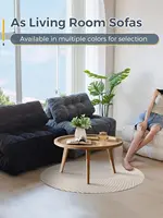 Vacuum Compression Sofa Foldable Simple Fabric Corner Modular Couch Floor Multi Function Nordic Living Room Bedroom Decoration 5