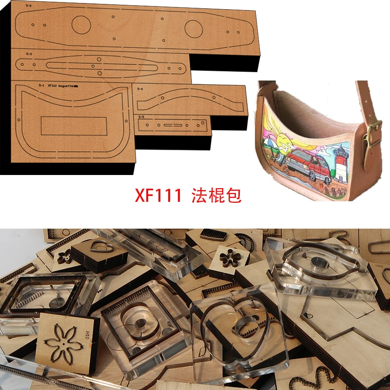

New Japan Steel Blade Wooden DieWallet Leather Craft Punch Hand Tool Cut Knife Mould XF111