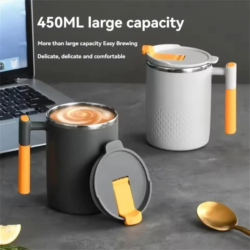 450ML Thermal Mug with Tea Infuser Leakproof Stainless Steel Liner Office Coffee Milk Drinking Cup