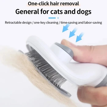 Self-cleaning Pet Hair Remove Comb Cat Slicker Brush Pet Hair Removal Comb For Cats Grooming Brushes Dog Combs Cat Accessories 2