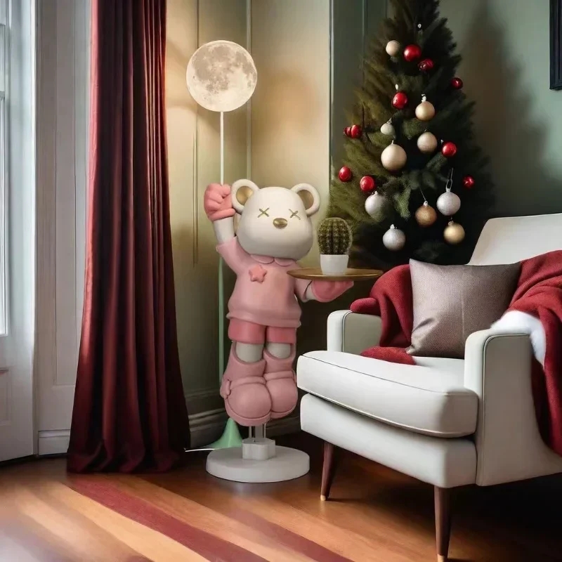 Large Violent Bear Floor-standing Ornaments, Fortress Living Room Luminous Bluetooth Speaker Tray Storage Smart Furniture 3