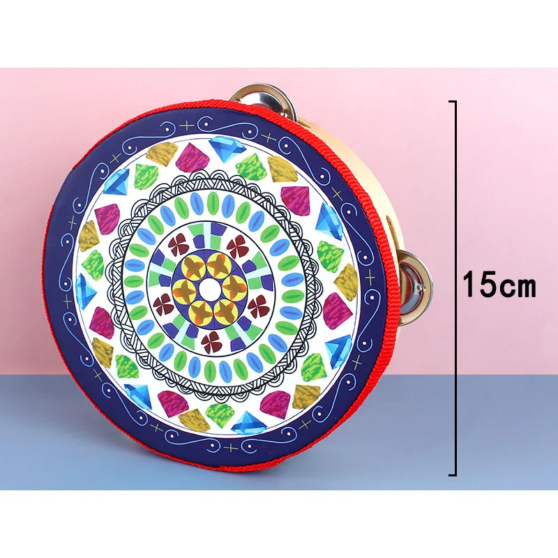 Tambourine for Kids, Children's Dance Performance Props, Birch Material, Orff Instrument, 6 Inches