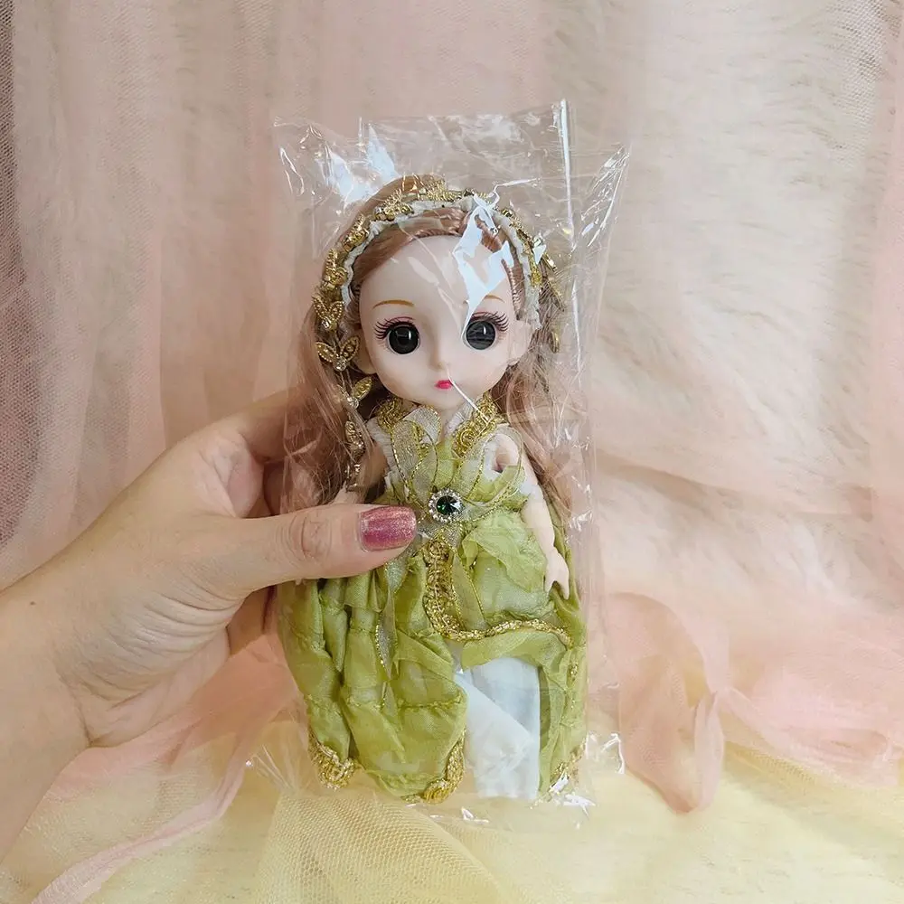 BJD Dolls 17cm BJD Doll and Clothes Multiple Removable Movable Joints Mini Girl 3D Eyes Girl Dress Up Birthday Gifts