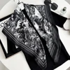 90*90cm Square Scarf Twill Silk Women Head Shawls And Wraps Luxury Print Designer Neck Scarves Hijab Bandana Pashmina Handband