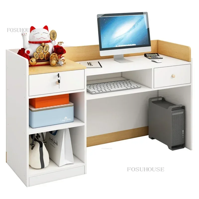 Counter Company Front Desk Reception Desks Cash Register Beauty Salon Bar Table Clothing Store Coffee Shop Reception Desk r