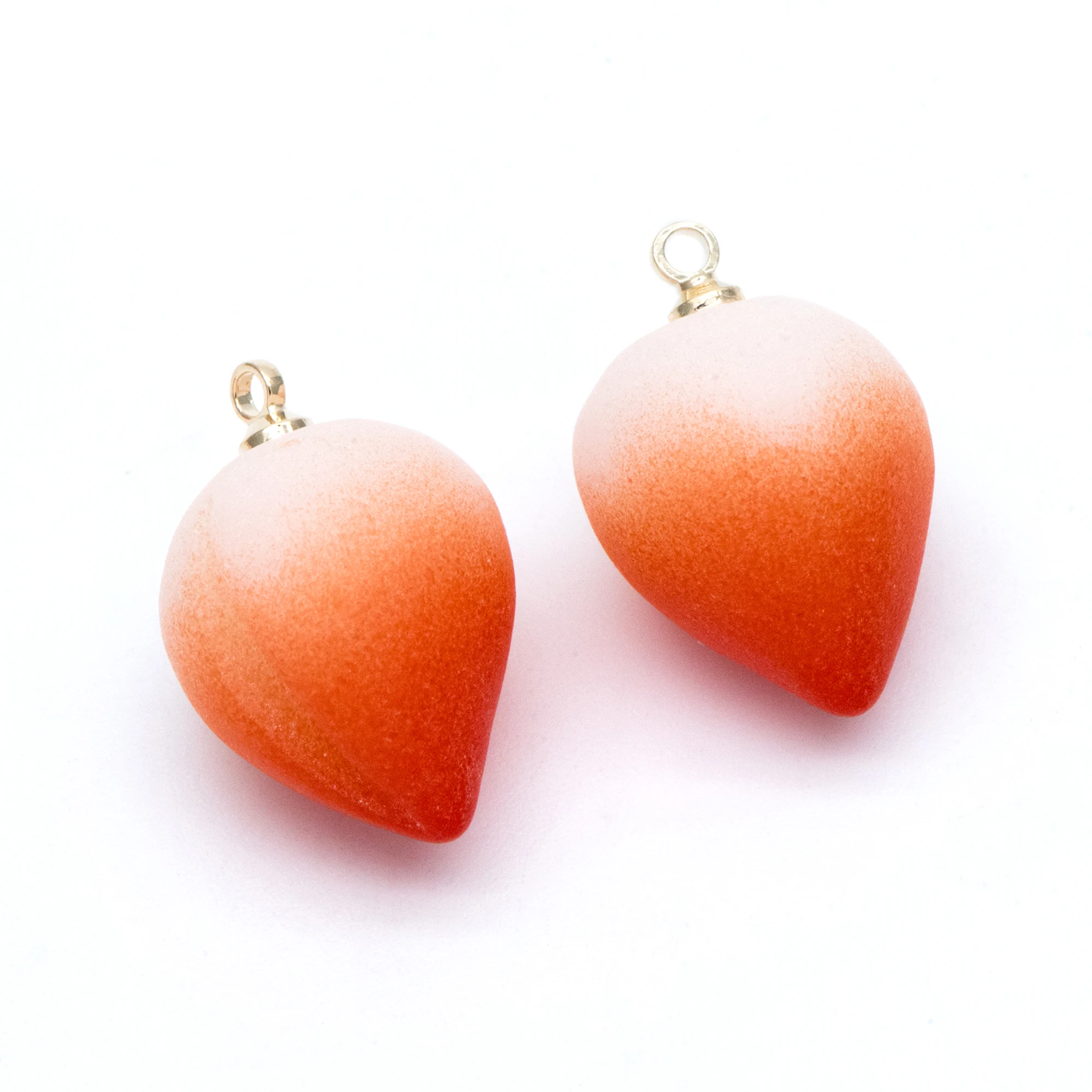 

10pcs Resin Peach Charms 18x13mm, Light Weight Earring Components, Mini Plastic Fruit Pendants (#HT-103)