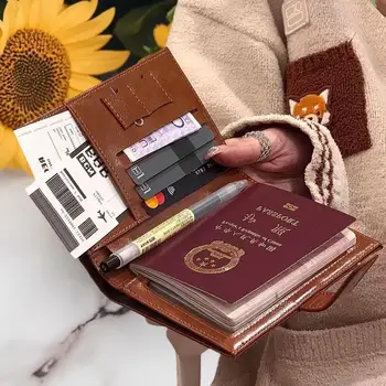 Portafoglio da Viaggio per Passaporto, Porta Carte RFID Bloccante per Donna e Uomo, Porta Documenti e Biglietti Aerei, Portafogli Multifunzione