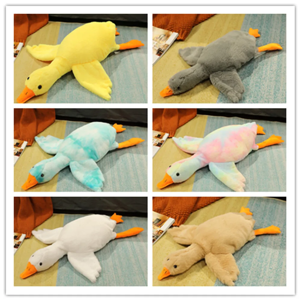 

50cm Colourful Duck Plush Toys Fluffy Sleep Pillow Cute Animal Stuffed Goose Soft Dolls Floor Mat Kids Girls Birthday Gift Decor