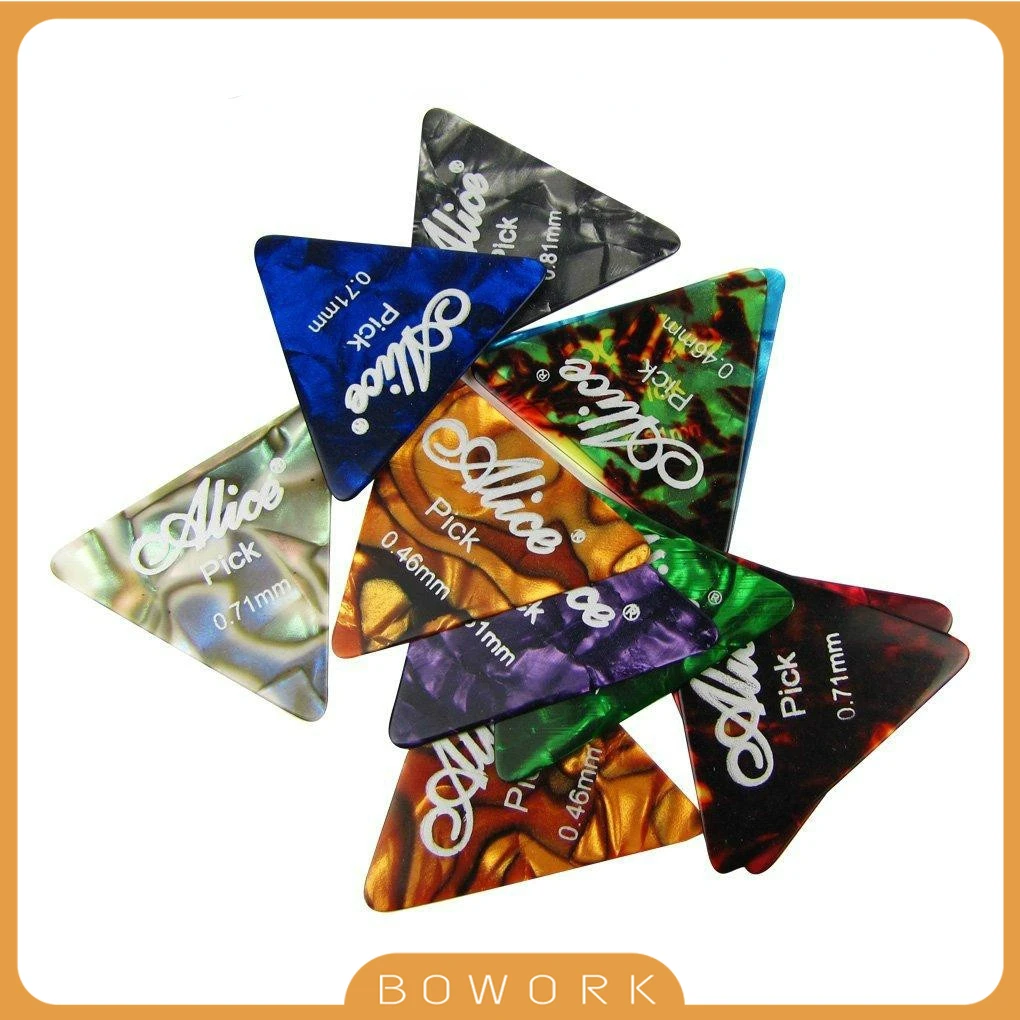 

12PCS Colorful Pickups 6 String Folk Guitarar Celluloid Guitar Picks Big Triangle Plectrums Acoustic Electric Guitar Alice Picks