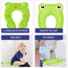Baby Travel Folding Potty Seat, Portable Large Potty Training Pad, Non Slip Silicone Toilet Seat Cover for Kids Boys & Girls 4