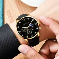 2PCS Men'sFashion Classic Mens Watches Versatile Trend Business Calendar Belt Quartz Watch Alloy Lion Bracelet 2