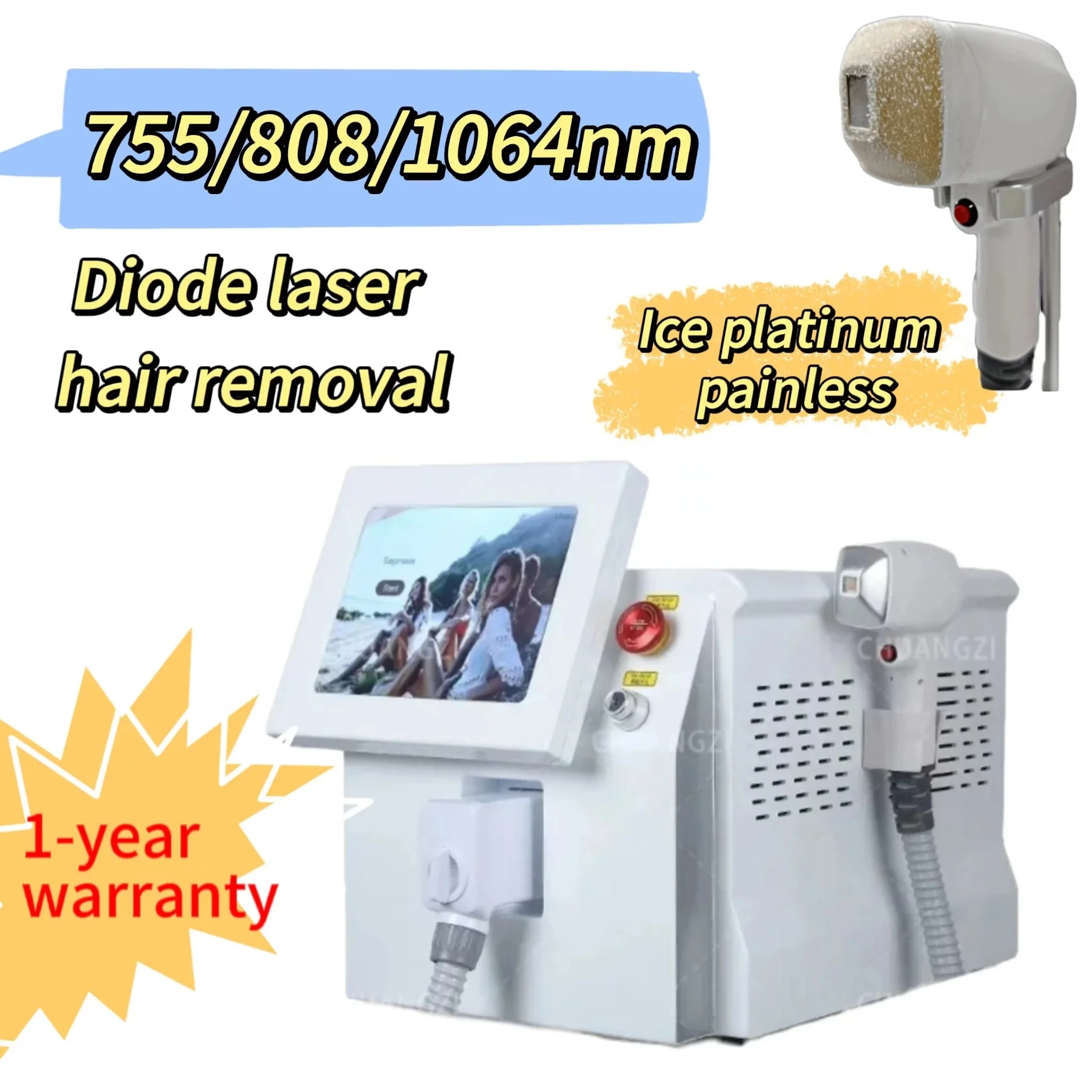 

808Nm Diode Laser Hair Removal Professional Machine High Power 2000W Diode Lazer Single Wavelength For Hair Removal Salon Spa