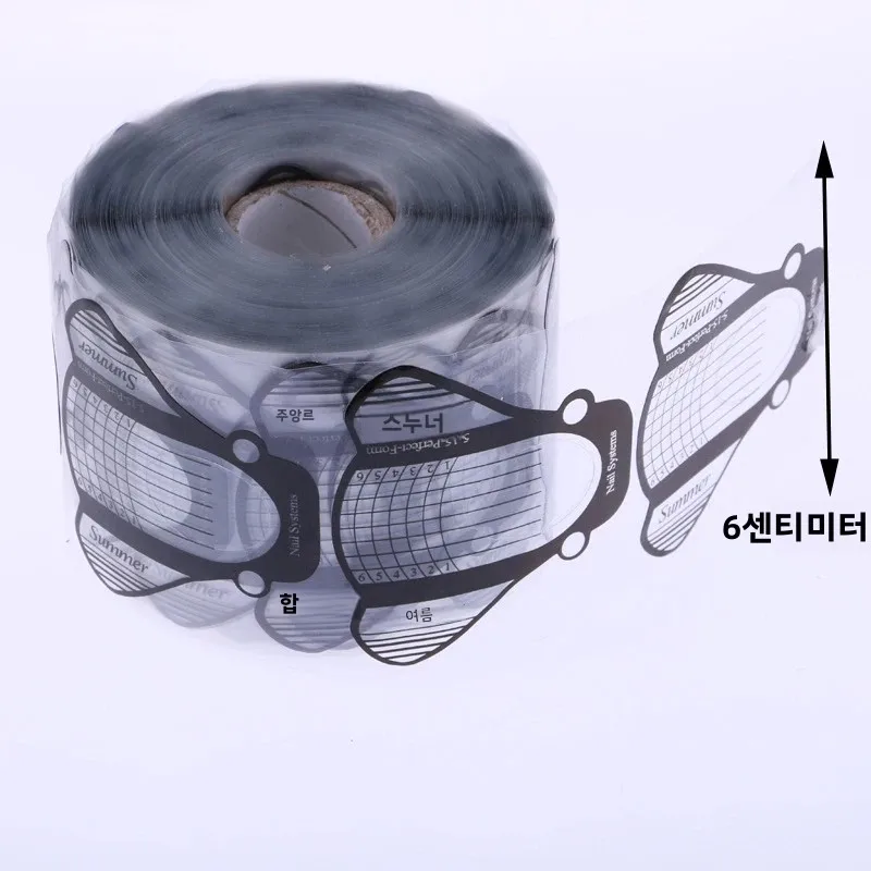 네일 폼 투명 블랙 네일 아트 프랜치 아크릴 UV 젤 팁 확장 스티커, 가이드 스텐실 매니큐어 도구, 100 개