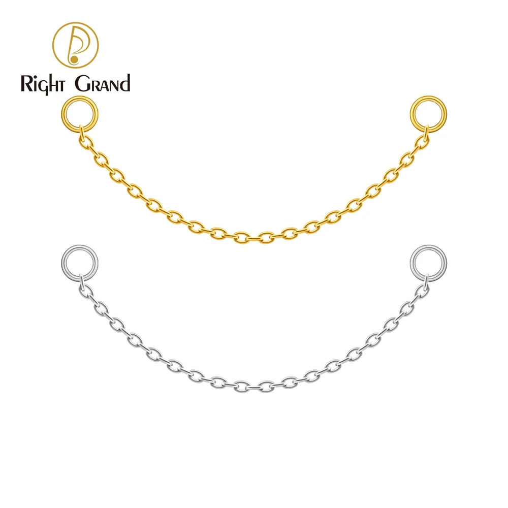 Right Grand TA1 티타늄 댄글 이어링 커넥터 체인 참 라브렛 스터드 헬..