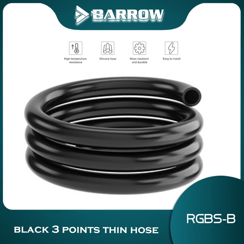 Barrow Tubo Morbido Pu Tubo Nero 1 Metro/Pz Id 9.5Mm Od 12.7Mm (3/8 '-1/2') Tubo Flessibile Fai Da Te Split Rgbs-B Di Raffreddamento Ad Acqua