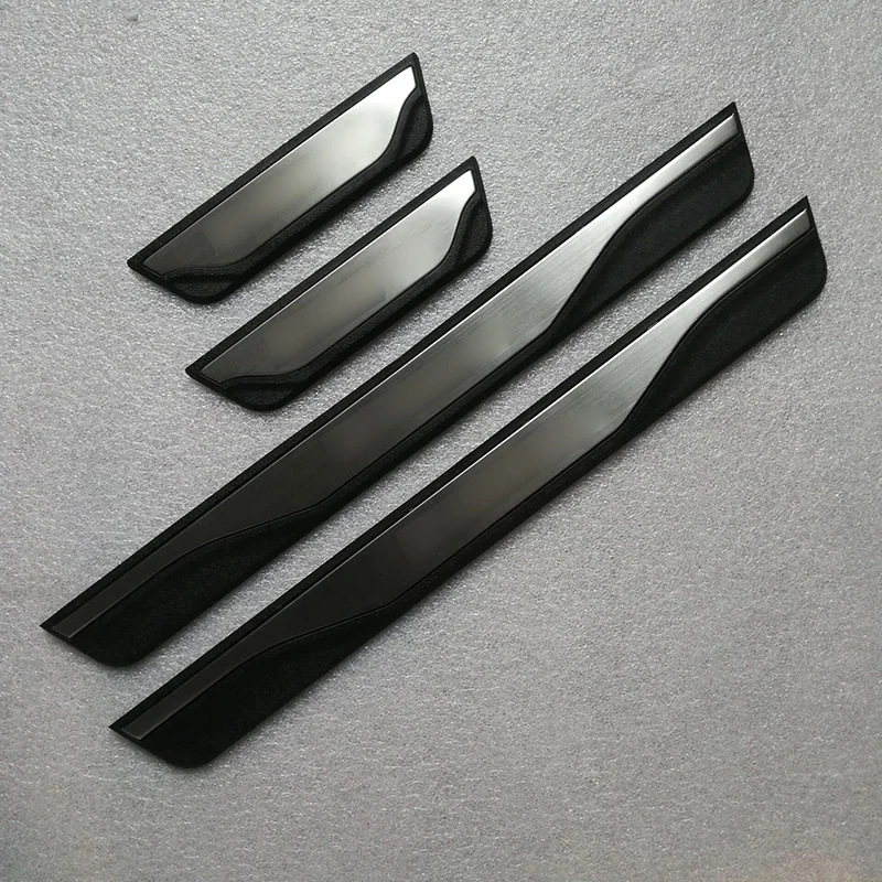 

For KIA STONIC 2018 2019 2020 2021 Carbon Door Sill Scuff Plate Kick Guard Pedal Threshold Bar Protector Cover Car Accessories