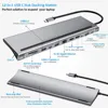 MZX 12 in 1 Docking Station MST USB Hub Type C Multi Multi-hub Concentrator A HDMI-compatible Adapter Dock for Macbook Laptop 2