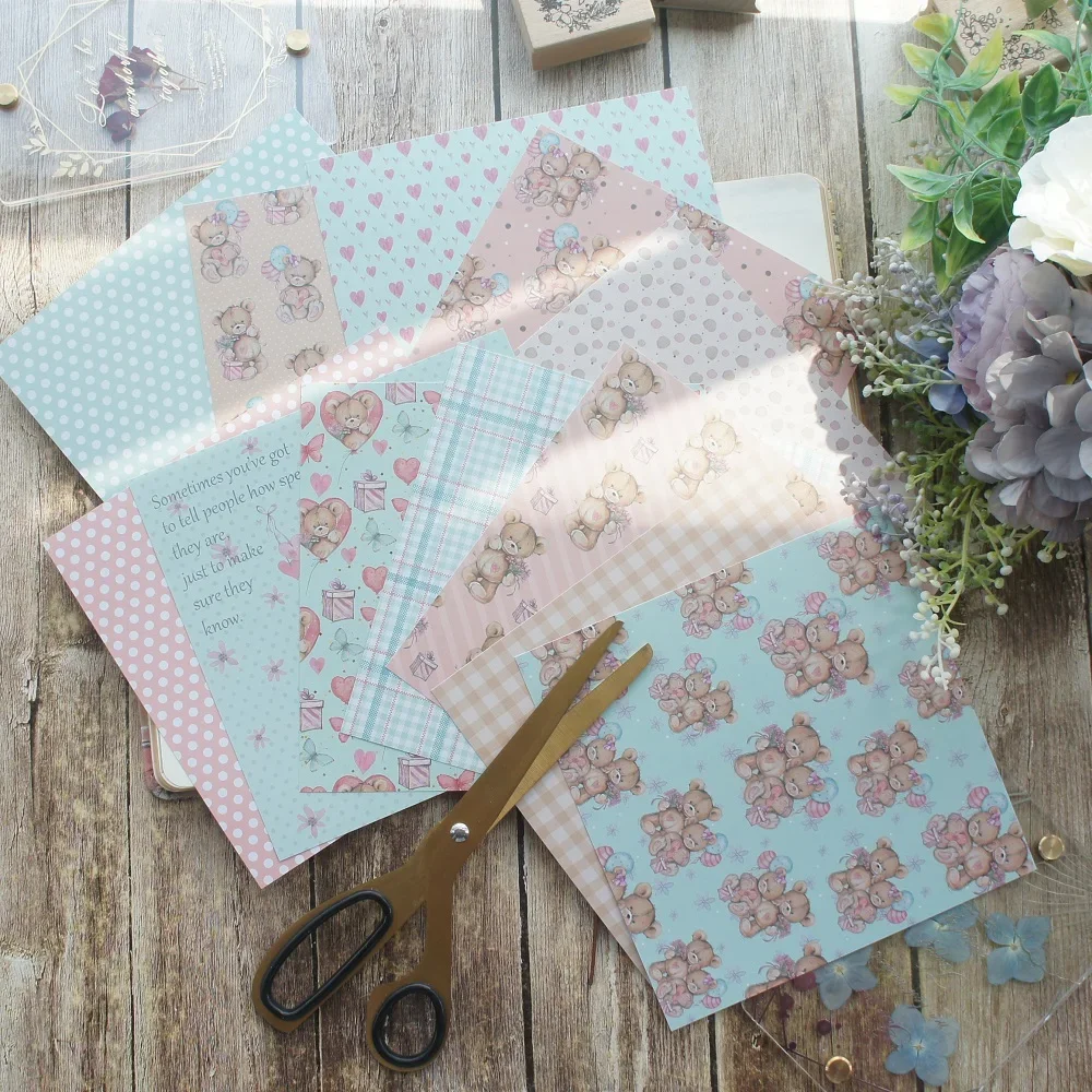 

24 Sheets DIY 12 Style 15.2*15.2cm Lovely Bear Toy Craft Paper Scrapbooking Creative Paper DIY Gift Use