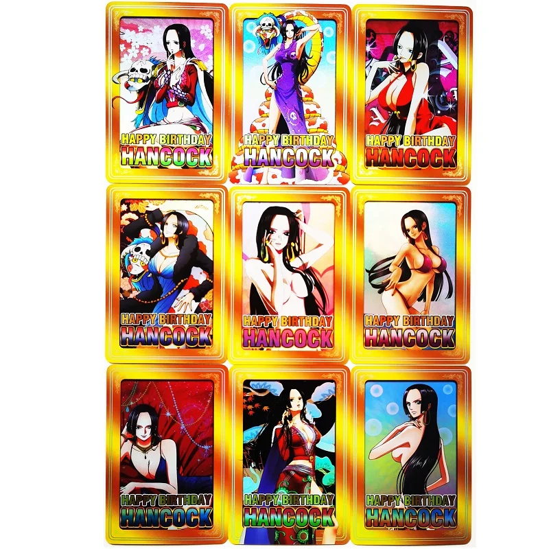 

9pcs/set One Piece Boa Hancock Empress Sexy Beauty Refraction Hobby Collectibles Game Anime Collection Cards