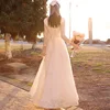 Customized Elegant Lace Wedding Dress With Sleeve Sexy V-neck Flowers Robe De Mariee New Floor-length Simple Bride Dress 3