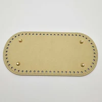 Fond Long 22x10cm pour sac tricoté, Base de sac en cuir PU, fond fait à la main avec trous, accessoires de fond de sac en Crochet pour bricolage 3