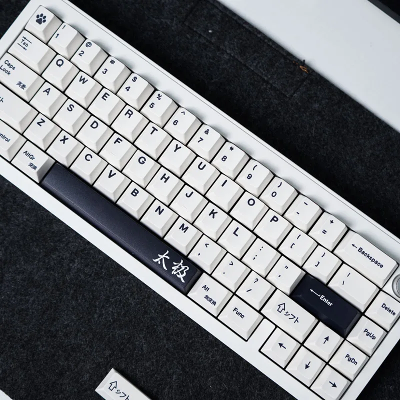 Gmk-minimalista Tai Chi Inglês Pbt Keycaps Adequado para Teclado Mecânico Perfil Cereja 61 144 Key Sublimação Corante - Imagem 2