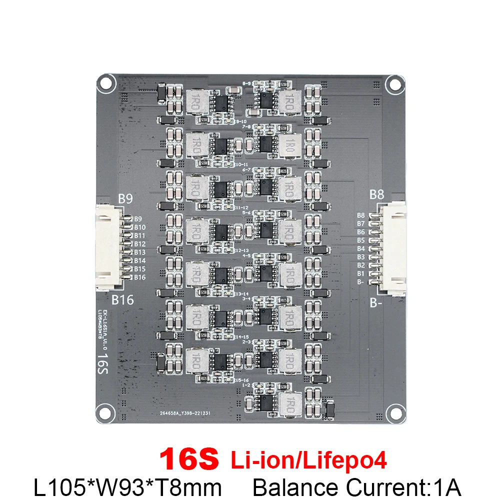 Bms 16S 1.2A Active Balancer Equalizzatore Li-Ion Lithium Lifepo4 Battery Cell Packs Bilanciamento Induttanza Trasferimento Di Energia Per Escooter