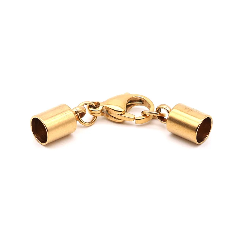 Stainless Steel End Lobster Claw Clasps Caps Extended Chain Jump Rings Jewelry Connector 4