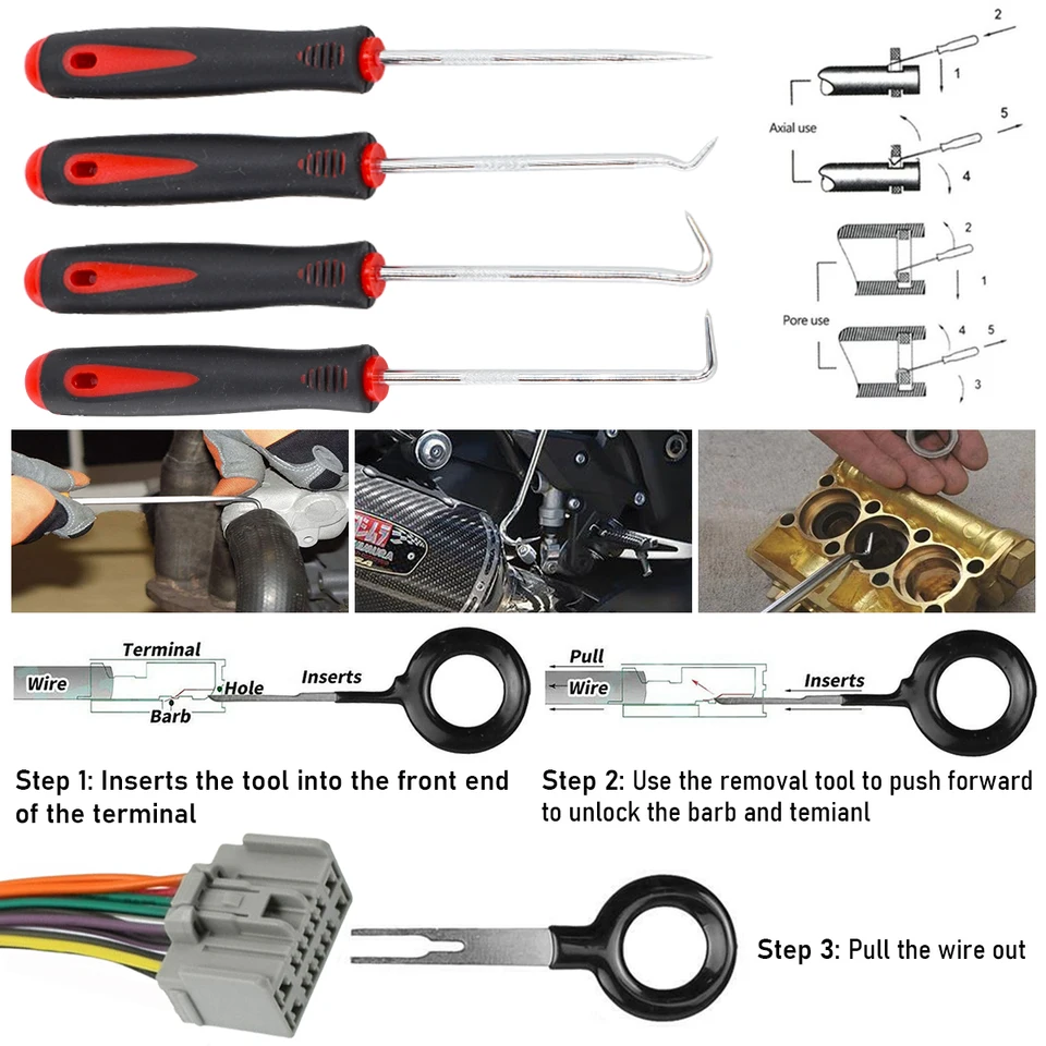 Kit 518 Pièces Broches Connecteur Auto - Cuivre, Outils Dépose - Taille 1 à 3,5 Mm - Pour Voiture, Moto, Bateau
