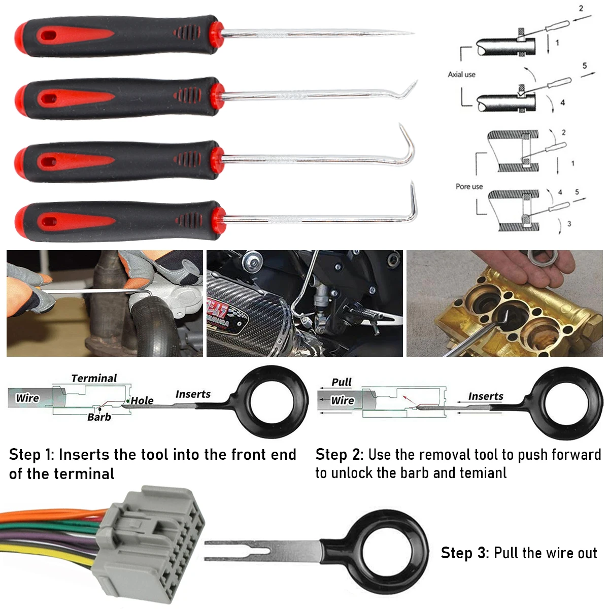 41x Voiture Terminal Retrait Outil Fil Prise Connecteur Extracteur Sortie  Set