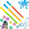 3 Packs Water Guns With 6pcs Reusable Water Balloons Non-Magnetic Silicone Water Bombs for Kids Summer Outdoor Beach Party Game 1