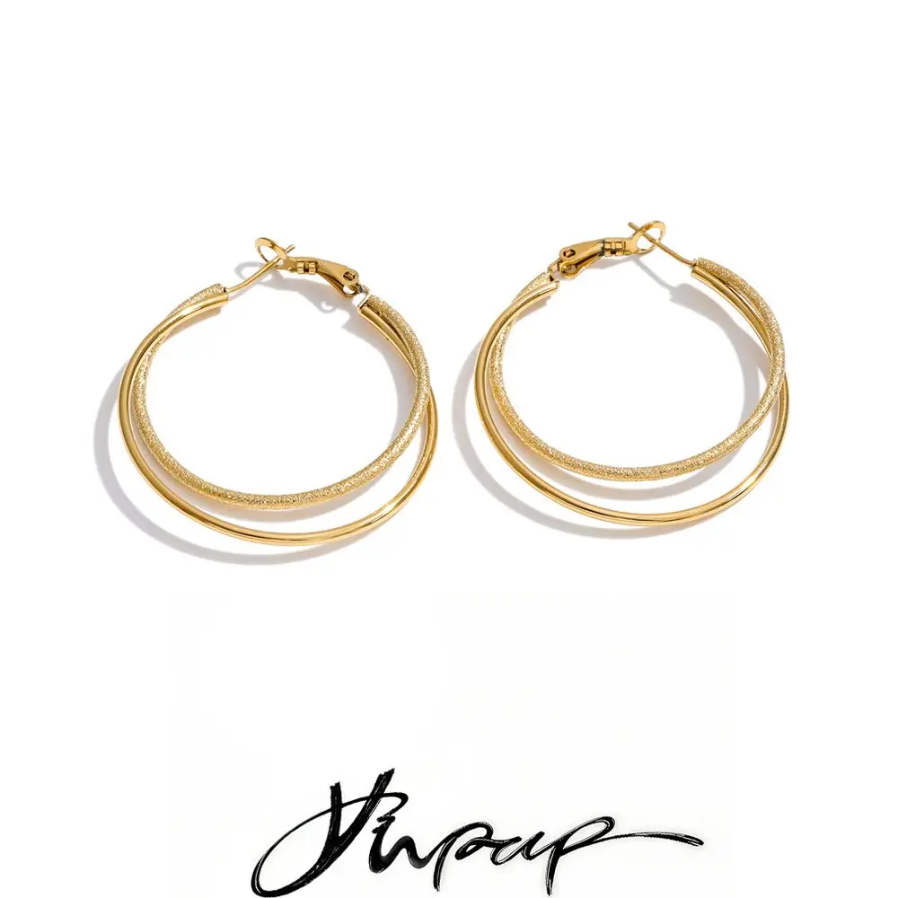 Yhpup Round Hoop Earrings Stainless Steel Daily Use