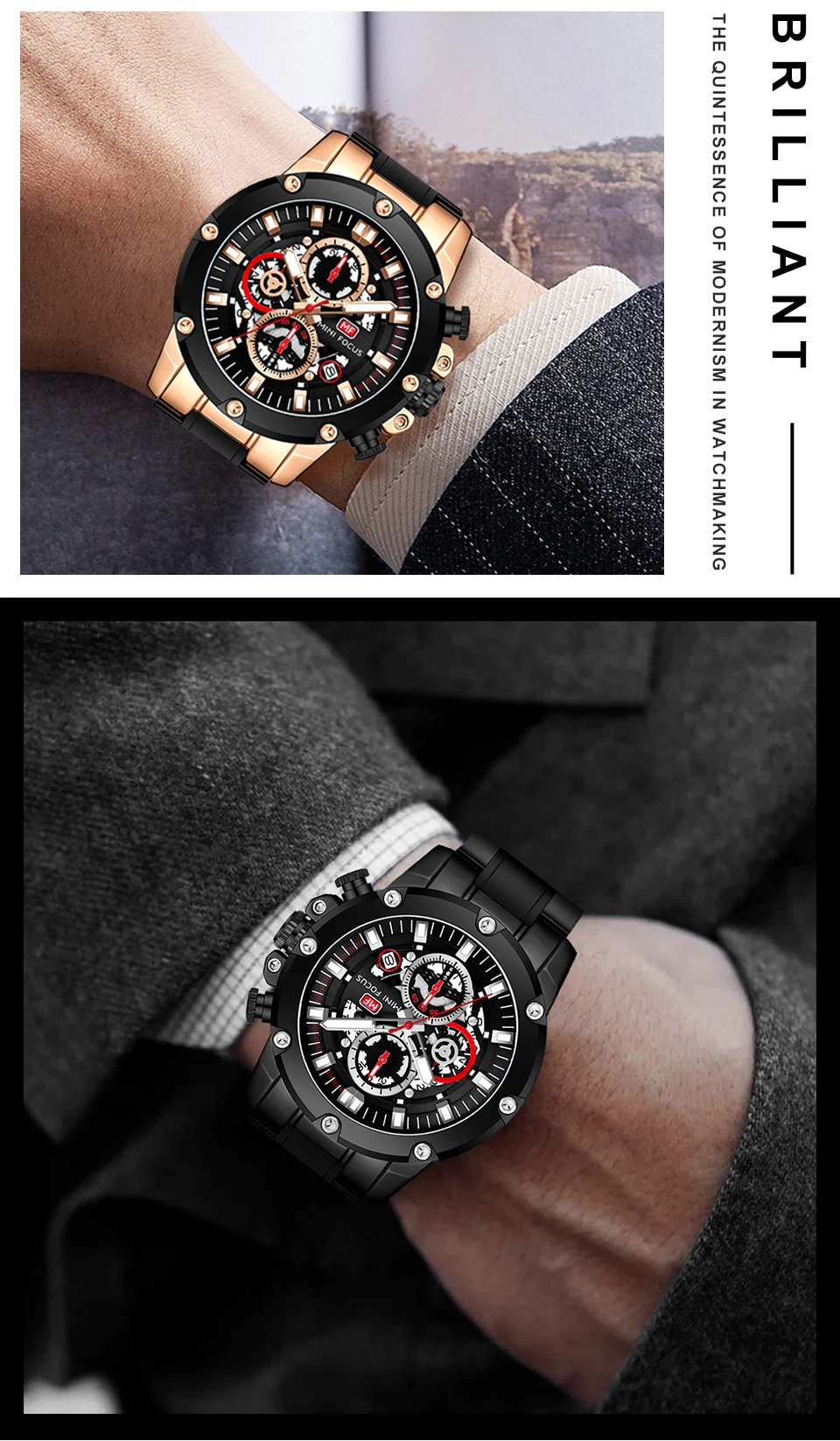 MINI FOCUS Quartz Watch for Men Waterproof_voghion.com