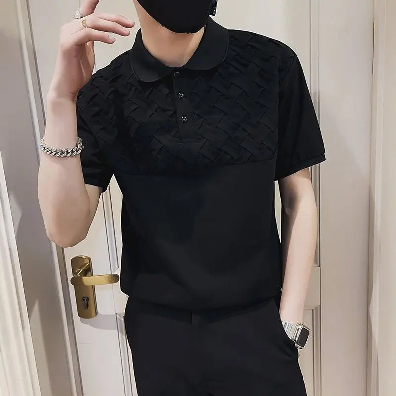 Polo Shirt Short Sleeved Men Summer Ins Pi Shuai Self Cultivation Lapel Collar Half Sleeve T-shirt High-end Tops