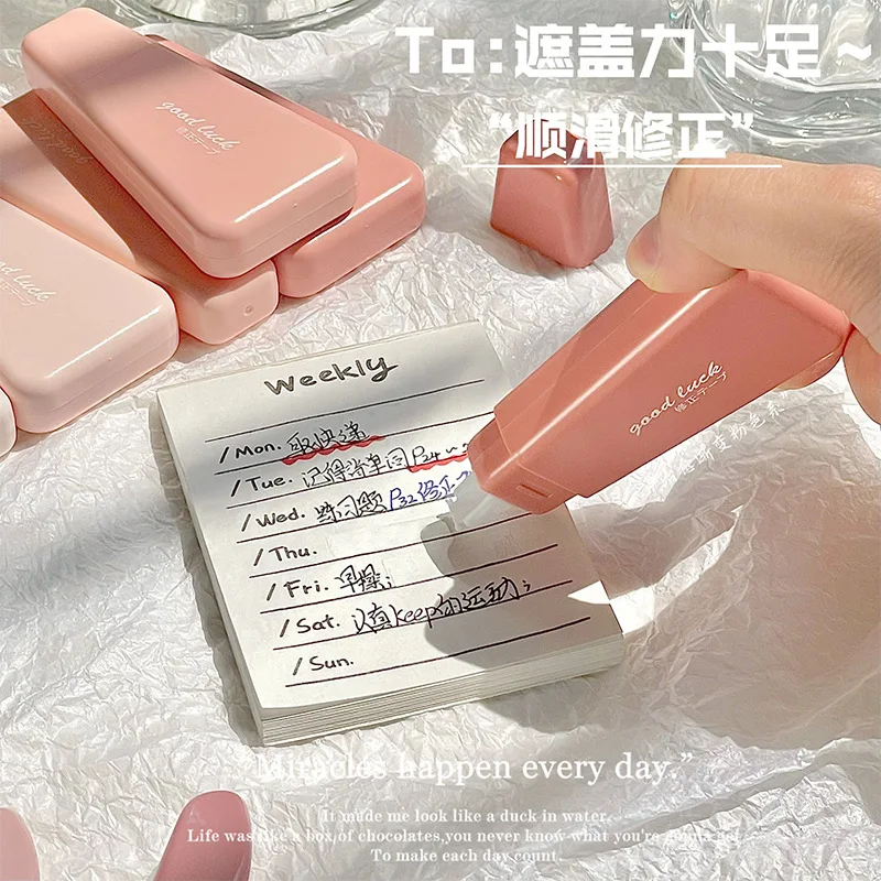 Correction Tape 6 Pcs/set Gradient Pink White Out Correction Tape Cute Large Capacity Correction Tape Student Prize Stationery School Supplies