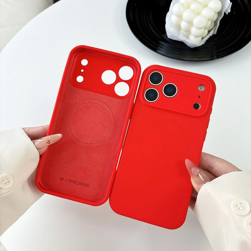 Magnetic Liquid Silicone Soft Phone Case with Magsafe Compatibility