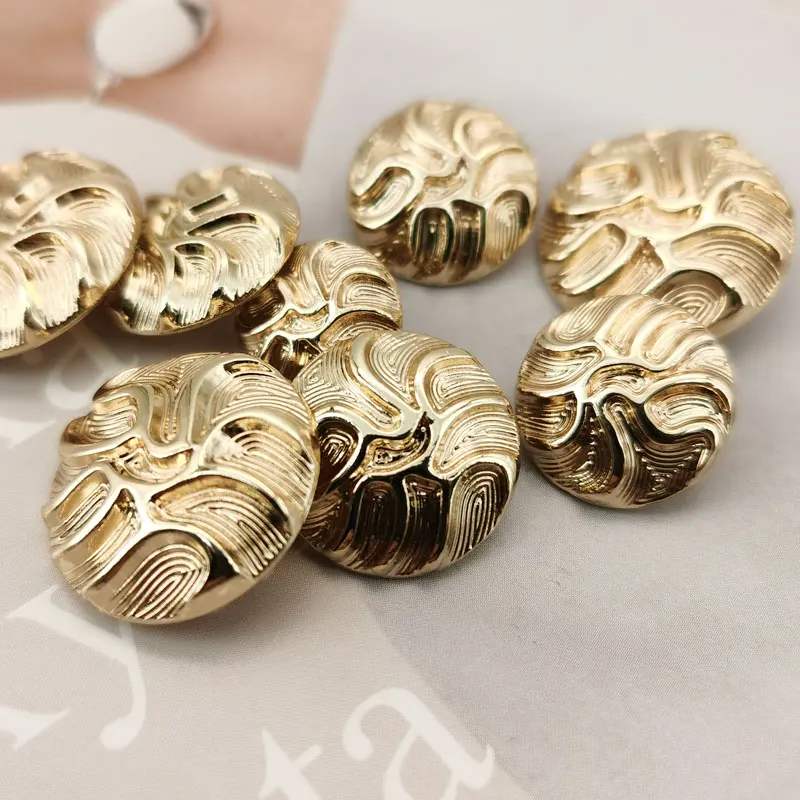 Luxury Round Metal Buttons for Clothing Coat Sewing Accessories DIY Crafts Supplies Garment Fashion Buckle Wholesale New 6pcs 5