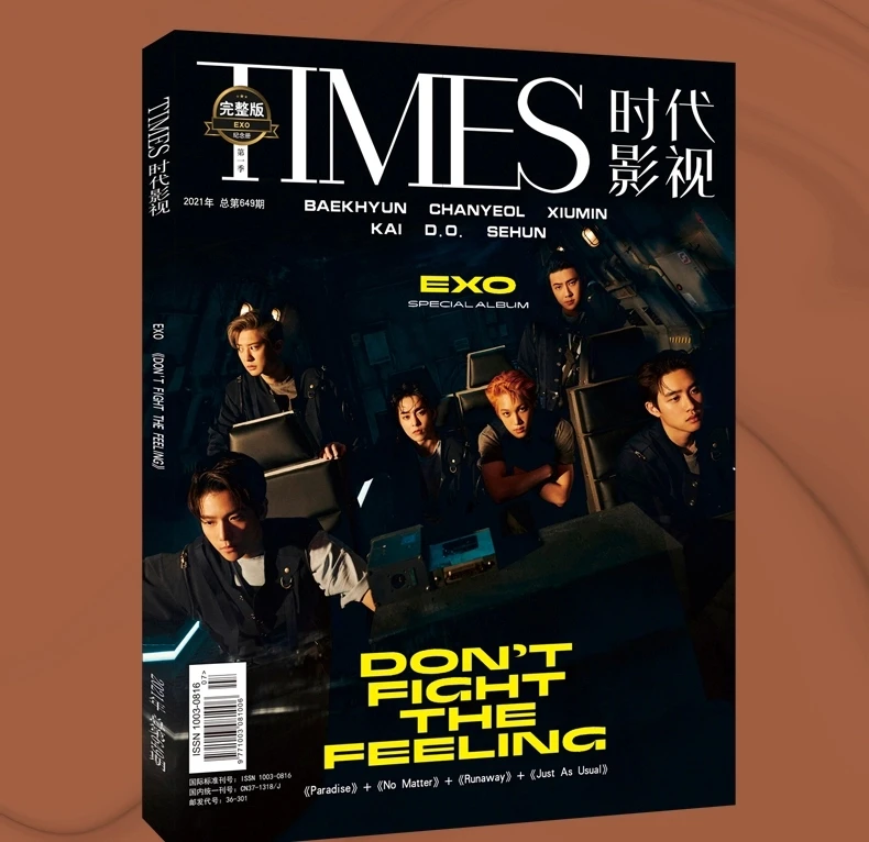 E X O Photo Magazine Of Times Dont Fight The Feeling Free Signature Poster Postcard Bookmark