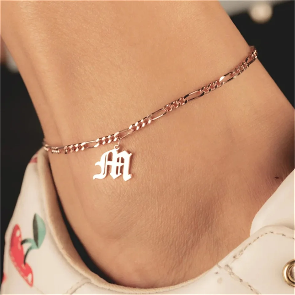 

Customized Fashion Name Anklet for Women Personalized Stainless Steel Nameplate Feet Chain Daily Wearing Leg Accessories