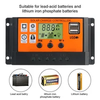 Minuterie intégrée avec écran coloré, accessoire d'affichage LCD 10A 20A 30A 12V 24V, reconnaissance automatique du contrôleur solaire, régulateur PV 6