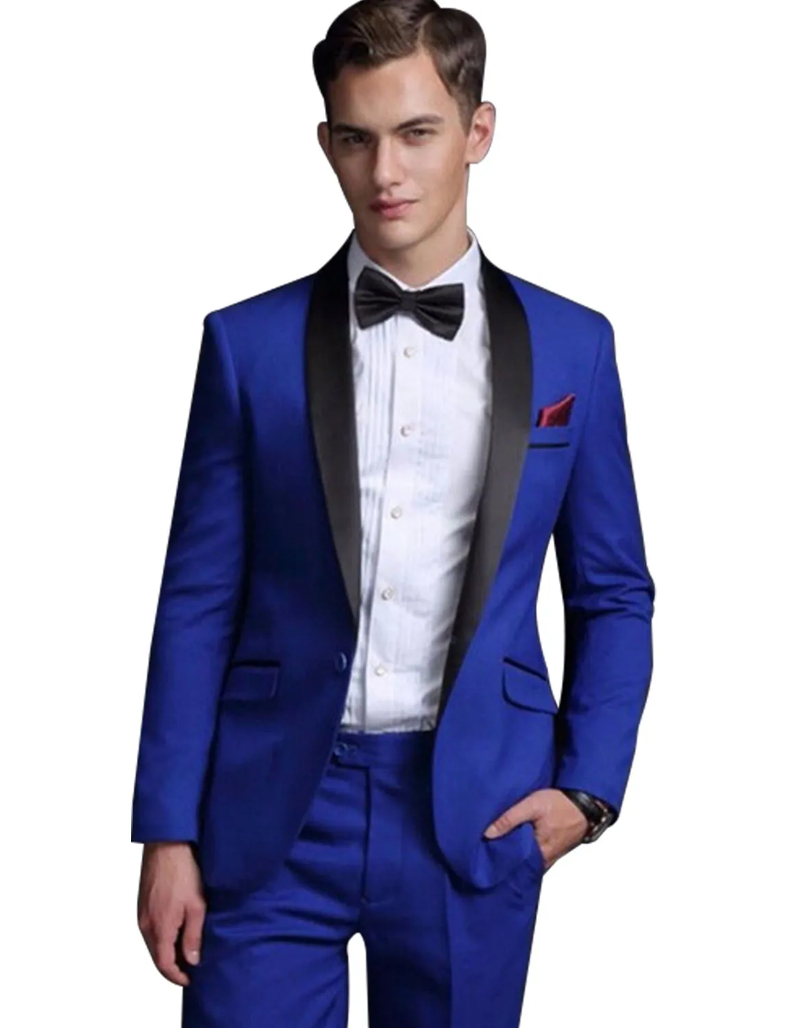 

Men's Slim Fit Blazer Shawl Lapel One Button Suit Jacket Formal Wedding Business Dinner