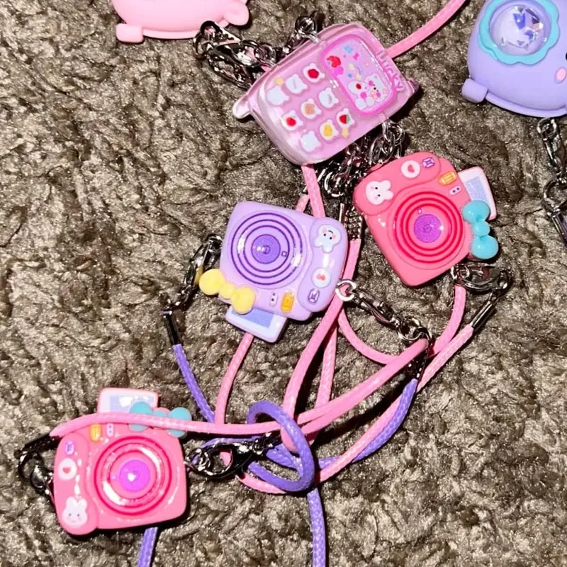 5pcs Dollhouse Mini Pendant Model Cute Little Mini Camera Cartoon Mobile Phone Ornament for Cartoon Pendant Sweet Couple Gift