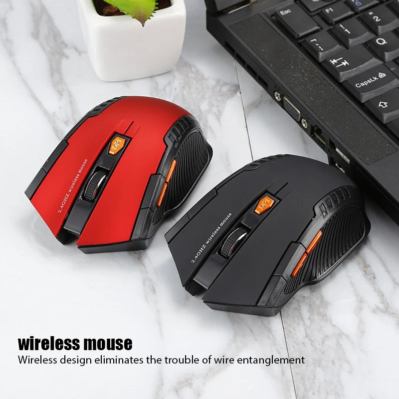 1600DPI 2.4GHz Wireless Optical Mouse Gamer for PC Gaming Laptops Opto-electronic Game Wireless Mice with USB Receiver best office mouse