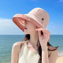 

2022 Women's bucket hat Solid color style caps fashion woman luxury hat fisherman hat Ladies summer sun Travel Beach Hat