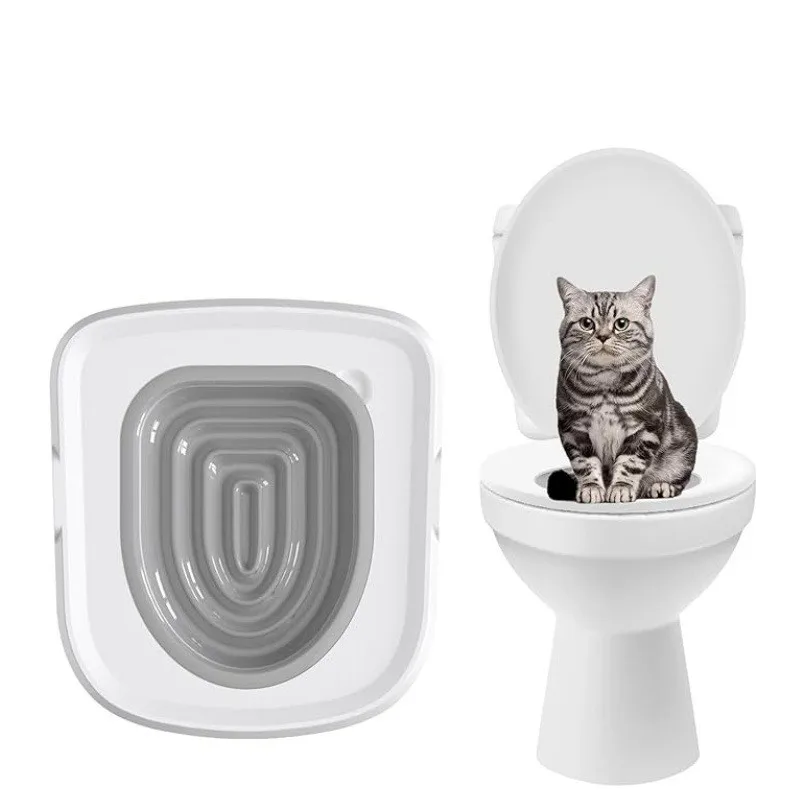 Plastic Cat Toilet Training Kit Reusable Puppy Cat Litter Mat Toilet Trainer Pets Cleaning Cats Training Product cat toilet trainer