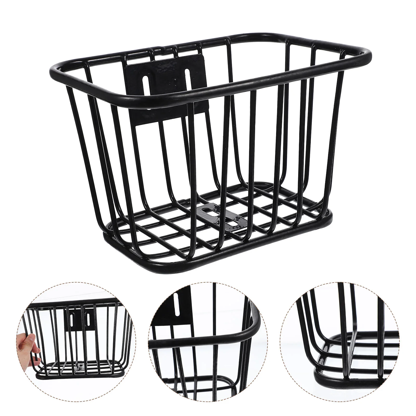

Small Girl Bicycle Iron Basket Student Child for Kids Bike Storage Scooter Adults Front Thicken